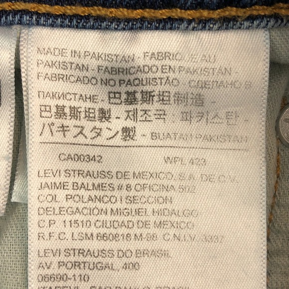 Levis 513 Mens 32x32 Blue Medium Wash Stretch Slim Straight Jeans - Picture 6 of 16